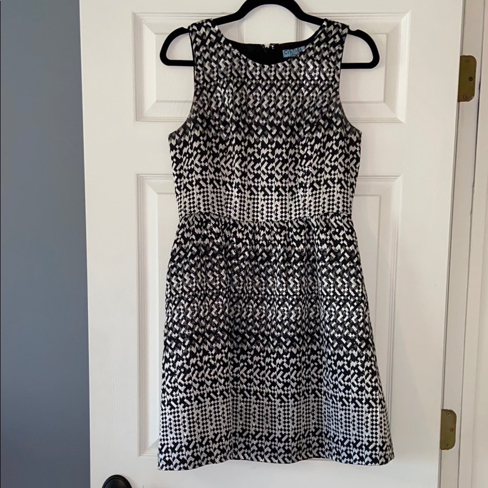 Charming Black and White Patterned Dress